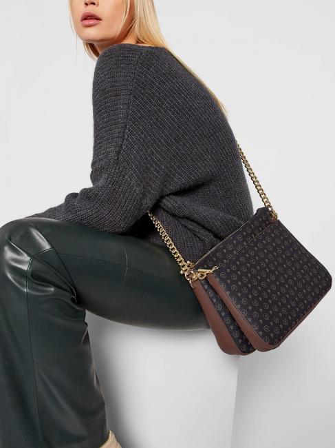 HERITAGE  sac bandouli&egrave;re cha&icirc;ne brun noir - Sacs pour Femme