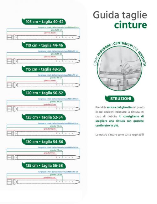 CINTURA IN PELLE Fabriqu&eacute; en Italie MORO - Ceintures