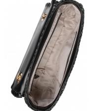 TWINSET STRAW EMBROIDERY Petit sac &agrave; bandouli&egrave;re avec rabat noir - Sacs pour Femme - 6
