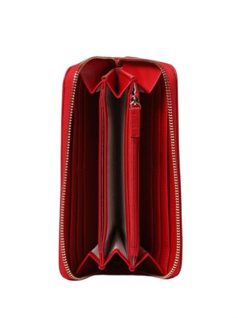 LASERED OVAL T Grand portefeuille zipp&eacute; coquelicot - Portefeuilles Femme