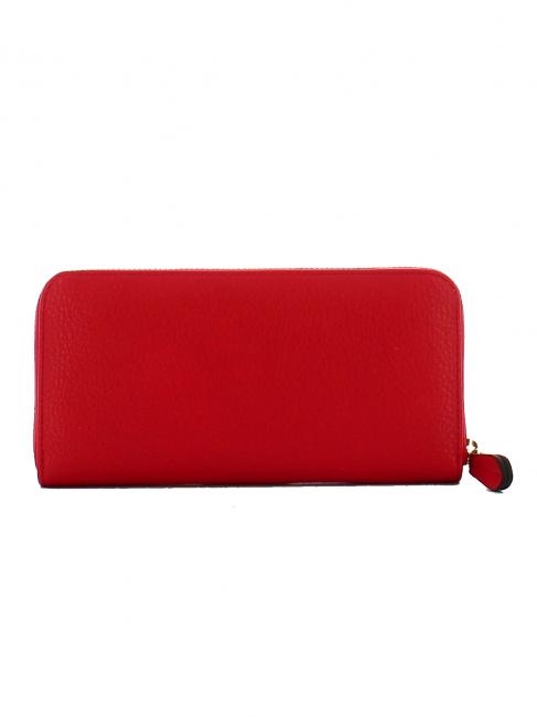 LASERED OVAL T Grand portefeuille zipp&eacute; coquelicot - Portefeuilles Femme