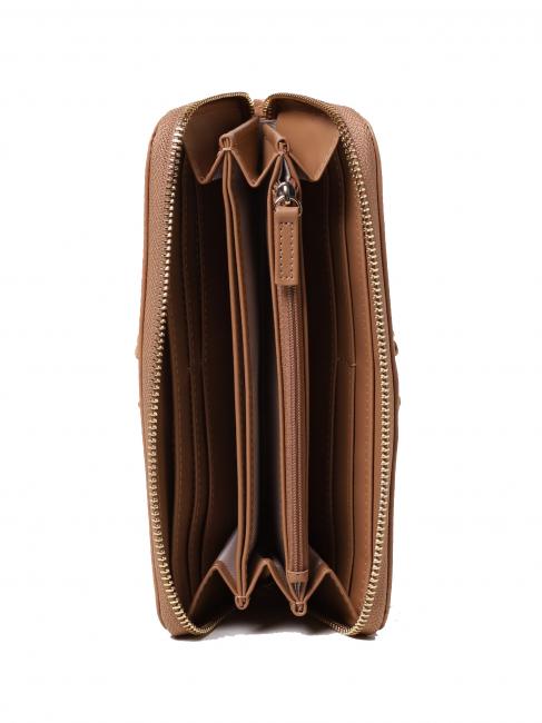 BIG STITCHING Grand portefeuille zipp&eacute; sable cubain - Portefeuilles Femme