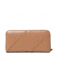 TWINSET BIG STITCHING Grand portefeuille zipp&eacute; sable cubain - Portefeuilles Femme - 3