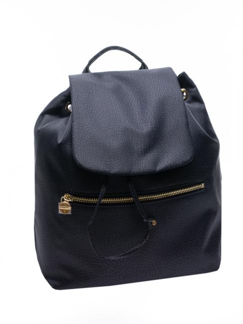 BORBONAIS Sac à dos moyen en tissu noir foncé - Sacs pour Femme