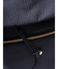 BORBONESE BORBONAIS Sac à dos moyen en tissu noir foncé - Sacs pour Femme - 3