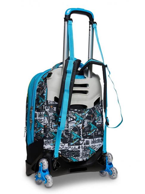 GANG ANIMALI FLIP 3D SJ Sac &agrave; dos trolley d&eacute;tachable &agrave; triple roulettes Noir - Sacs &agrave; dos &agrave; roulettes