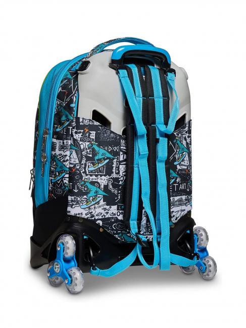 GANG ANIMALI FLIP 3D SJ Sac &agrave; dos trolley d&eacute;tachable &agrave; triple roulettes Noir - Sacs &agrave; dos &agrave; roulettes