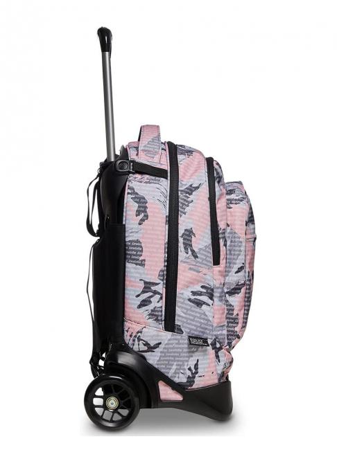 NEW PLUG FANTASY Sac &agrave; dos Trolley avec chariot amovible logo camou rose - Sacs &agrave; dos &agrave; roulettes
