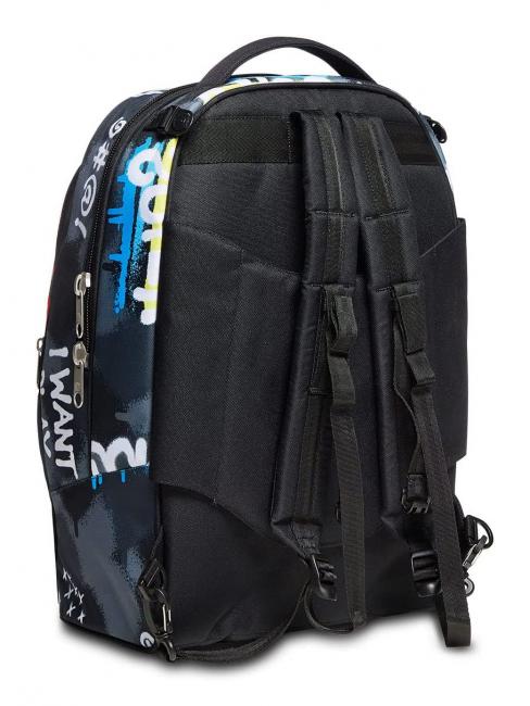 ROCK ON BOY JACK Sac &agrave; dos trolley d&eacute;tachable &agrave; triple roulettes Noir - Sacs &agrave; dos pour ordinateur portable