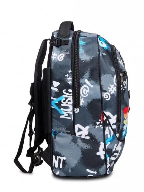 ROCK ON BOY JACK Sac &agrave; dos trolley d&eacute;tachable &agrave; triple roulettes Noir - Sacs &agrave; dos pour ordinateur portable
