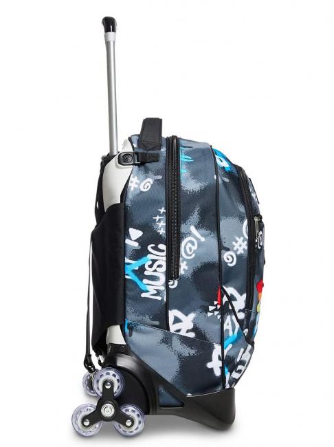 ROCK ON BOY JACK Sac &agrave; dos trolley d&eacute;tachable &agrave; triple roulettes Noir - Sacs &agrave; dos pour ordinateur portable