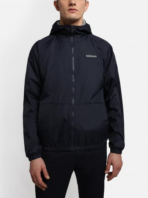 A-MORGEX veste &agrave; capuche Kway blu marine - Vestes pour hommes