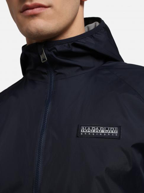 A-MORGEX veste &agrave; capuche Kway blu marine - Vestes pour hommes