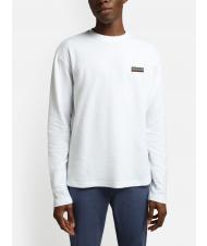 NAPAPIJRI S-MAEN Pull col rond manches longues en coton blanc brillant 002 - Pulls pour hommes - 2