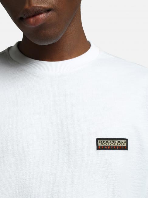 S-MAEN Pull col rond manches longues en coton blanc brillant 002 - Pulls pour hommes