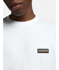 NAPAPIJRI S-MAEN Pull col rond manches longues en coton blanc brillant 002 - Pulls pour hommes - 4