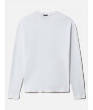 NAPAPIJRI S-MAEN Pull col rond manches longues en coton blanc brillant 002 - Pulls pour hommes - 6