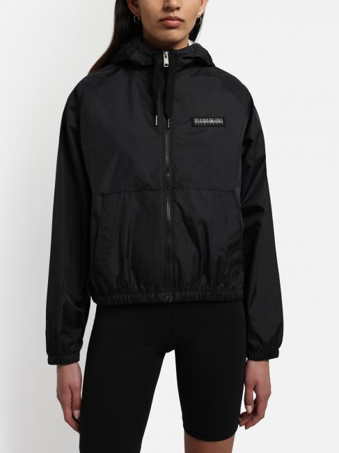 A-MORGEX W Veste kway &agrave; capuche noir 041 - Vestes pour femmes