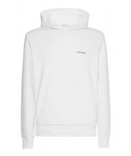 CALVIN KLEIN MICRO LOGO REPREVE Sweat &agrave; capuche Blanc brillant - Pulls molletonn&eacute;s - 4