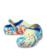 CROCS CLASSIC LINED MARBLED GLOG TODDLER Sabot rembourré soufre / multi - Chaussures de bébé - 6