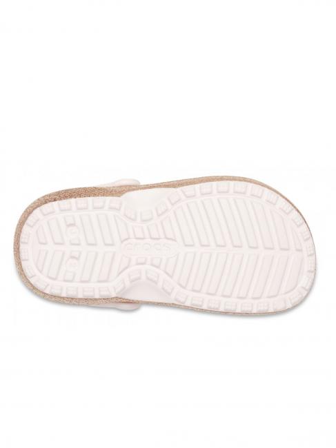 CLASSIC LINED GLITTER KIDS Sabot rembourr&eacute; or / &agrave; peine rose - Chaussures de b&eacute;b&eacute;