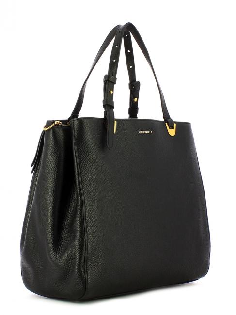 LEA Sac &agrave; bandouli&egrave;re en cuir textur&eacute; Noir - Sacs pour Femme