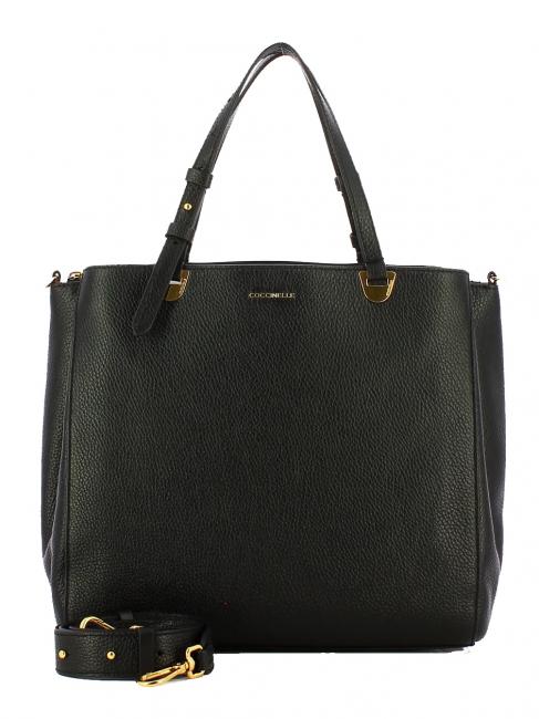 LEA Sac &agrave; bandouli&egrave;re en cuir textur&eacute; Noir - Sacs pour Femme