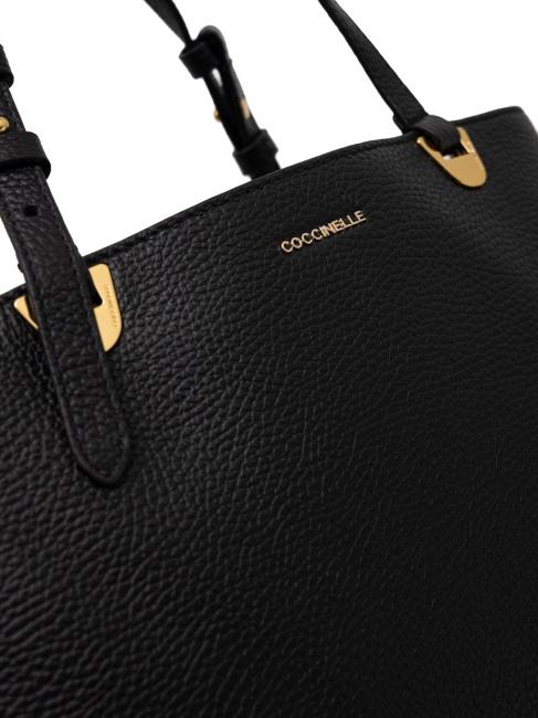 LEA Sac &agrave; bandouli&egrave;re en cuir textur&eacute; Noir - Sacs pour Femme