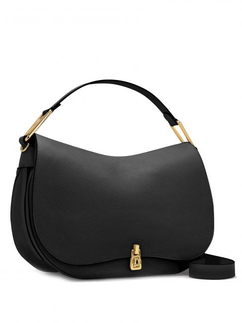 MAGIE L Sac &agrave; bandouli&egrave;re en cuir avec bandouli&egrave;re Noir - Sacs pour Femme