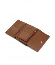 COCCINELLE METALLIC SOFT Portefeuille &agrave; deux volets en cuir martel&eacute; BRULE - Portefeuilles Femme - 2