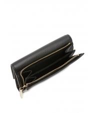 COCCINELLE METALLIC SOFT Portefeuille à deux volets en cuir martelé Noir - Portefeuilles Femme - 3