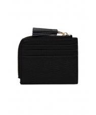 COCCINELLE TASSEL Porte-cartes zippé en cuir martelé Noir - Portefeuilles Femme - 2