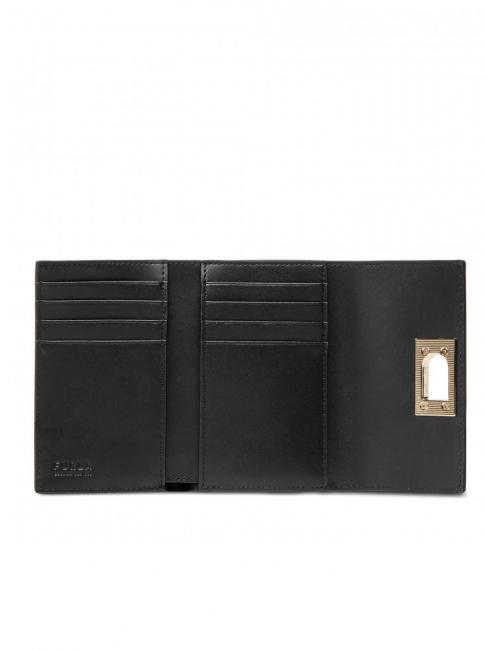 1927 Portefeuille compact en cuir ares Noir - Portefeuilles Femme
