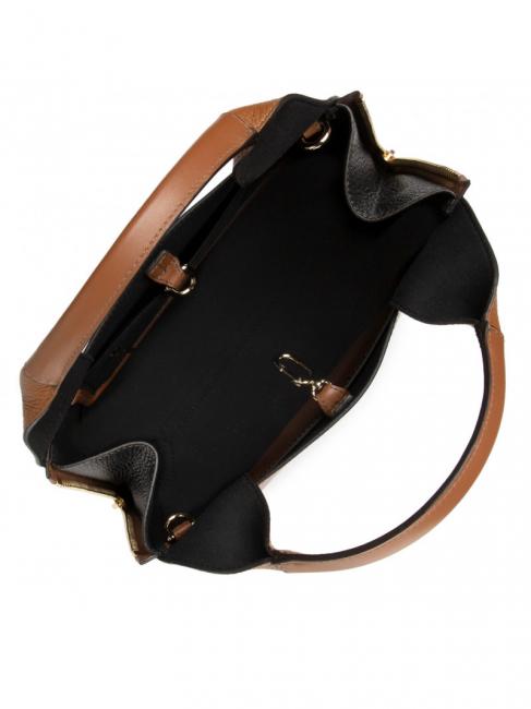 GILDA Cabas Roma et veau st eracle cognac / noir - Sacs pour Femme