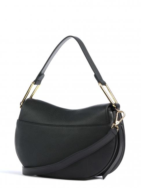 MAGIE M Sac en cuir martel&eacute; avec bandouli&egrave;re Noir - Sacs pour Femme