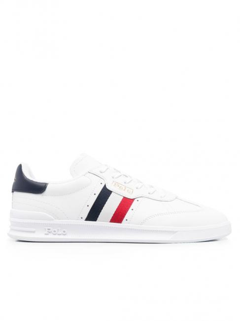 HTR AREA Basket en cuir blanc / rouge / bleu - Chaussures Homme
