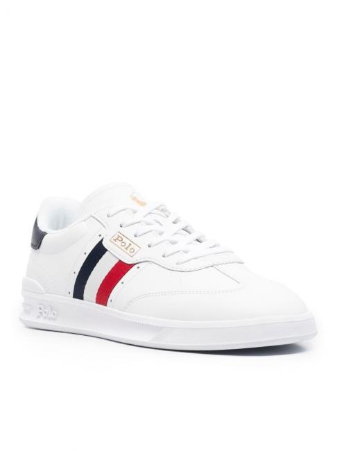 HTR AREA Basket en cuir blanc / rouge / bleu - Chaussures Homme