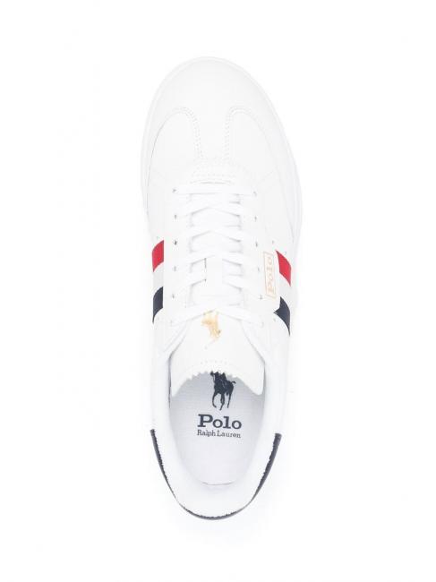 HTR AREA Basket en cuir blanc / rouge / bleu - Chaussures Homme