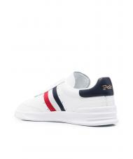 RALPH LAUREN HTR AREA Basket en cuir blanc / rouge / bleu - Chaussures Homme - 5