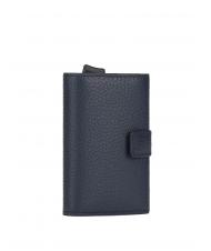 PIQUADRO MODUS RESTYLG Porte-cartes de crédit en cuir bleu - Portefeuilles Homme - 4