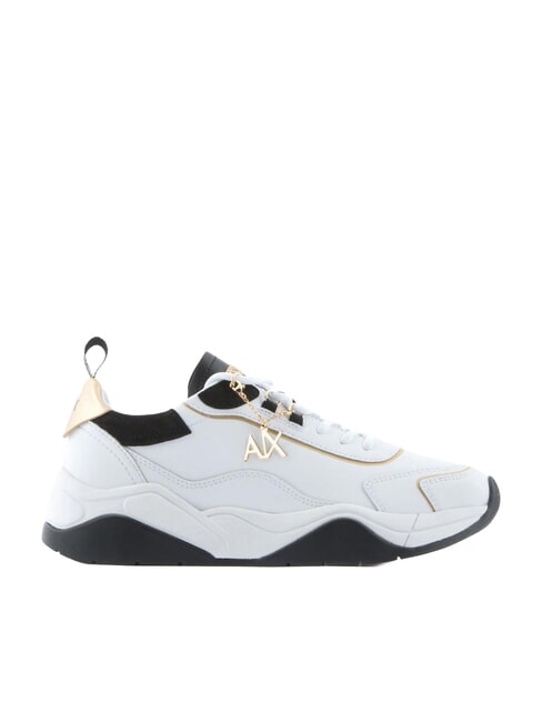 Sneaker running in pelle Baskets opt.blanc + noir + or - Chaussures Femme