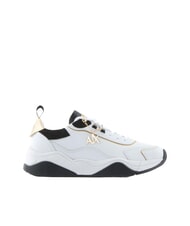 ARMANI EXCHANGE Sneaker running in pelle Baskets opt.blanc + noir + or - Chaussures Femme - 2