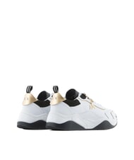 ARMANI EXCHANGE Sneaker running in pelle Baskets opt.blanc + noir + or - Chaussures Femme - 3