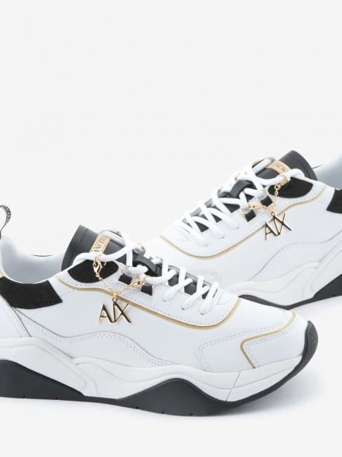 Sneaker running in pelle Baskets opt.blanc + noir + or - Chaussures Femme