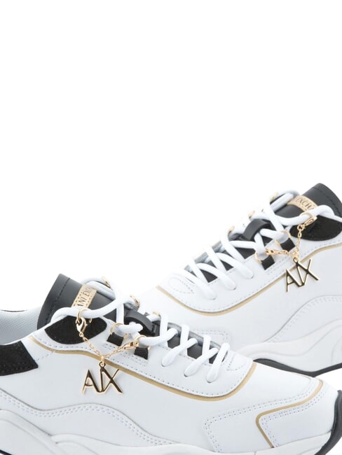 Sneaker running in pelle Baskets opt.blanc + noir + or - Chaussures Femme