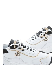ARMANI EXCHANGE Sneaker running in pelle Baskets opt.blanc + noir + or - Chaussures Femme - 4