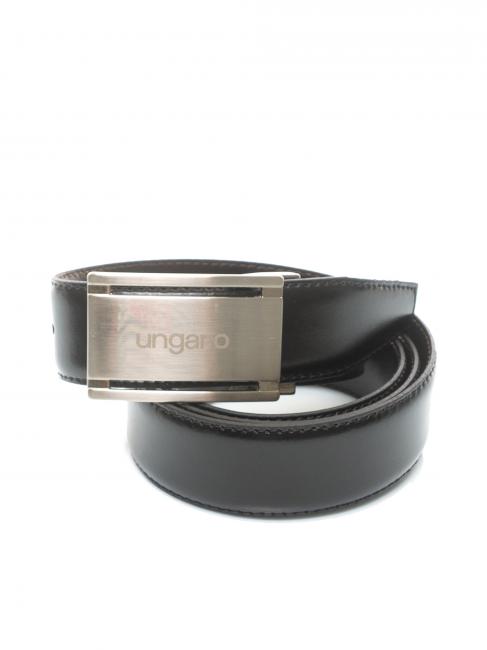 Cintura doubleface in pelle con placca, peut &ecirc;tre raccourci sur mesure noir / marron fonc&eacute; - Ceintures