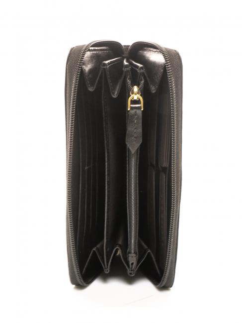 LEDA Grand portefeuille en cuir black Gold - Portefeuilles Femme