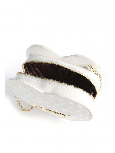 Borsa a cuore con tracolla catena  blanche - Sacs pour Femme