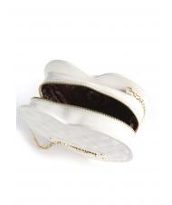 LOVE MOSCHINO Borsa a cuore con tracolla catena  blanche - Sacs pour Femme - 4